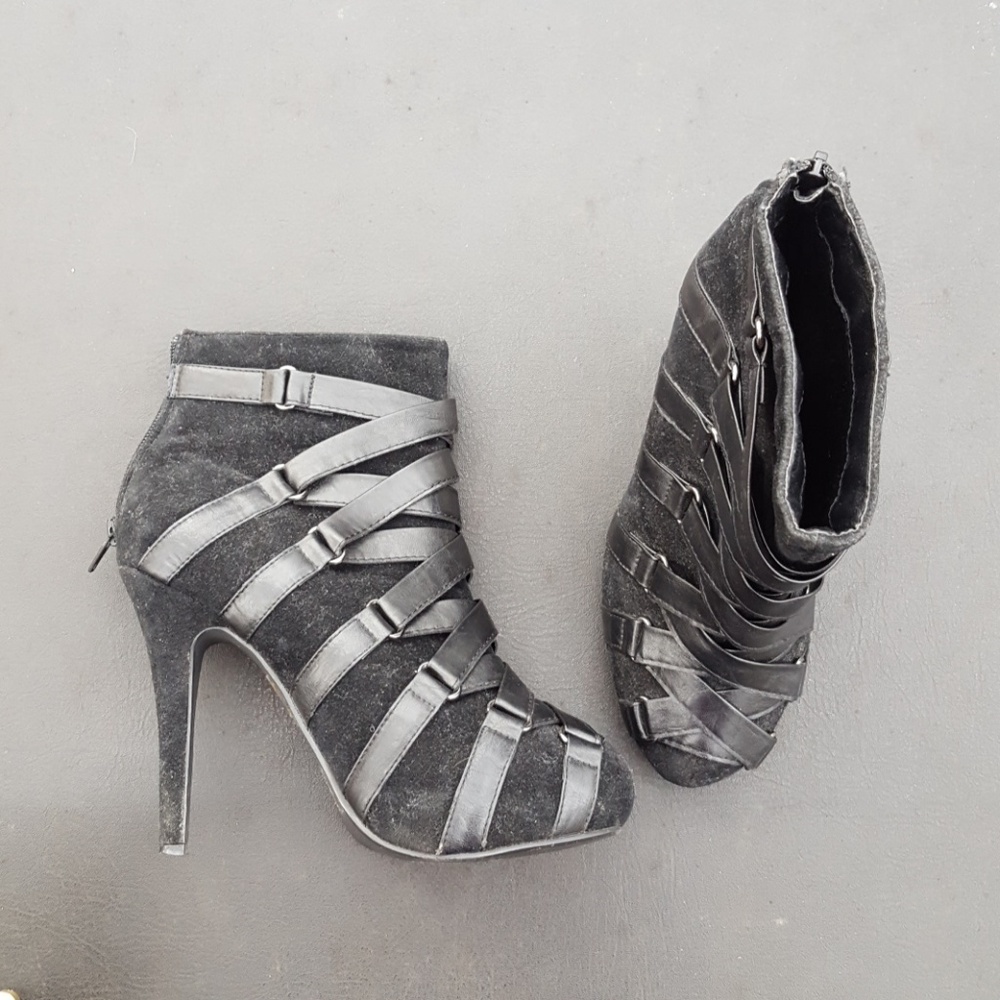 Black strappy heels